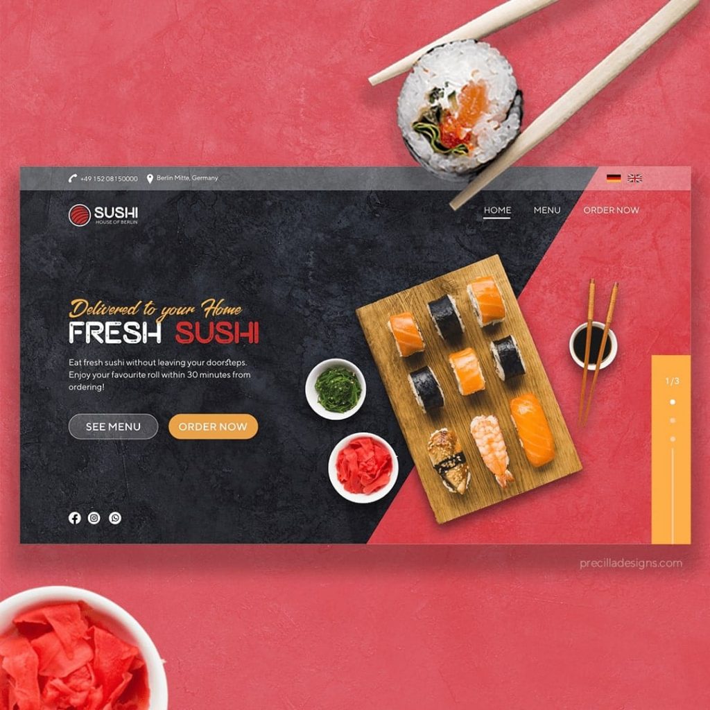 Web design for sushi shop by precilla stockdreher